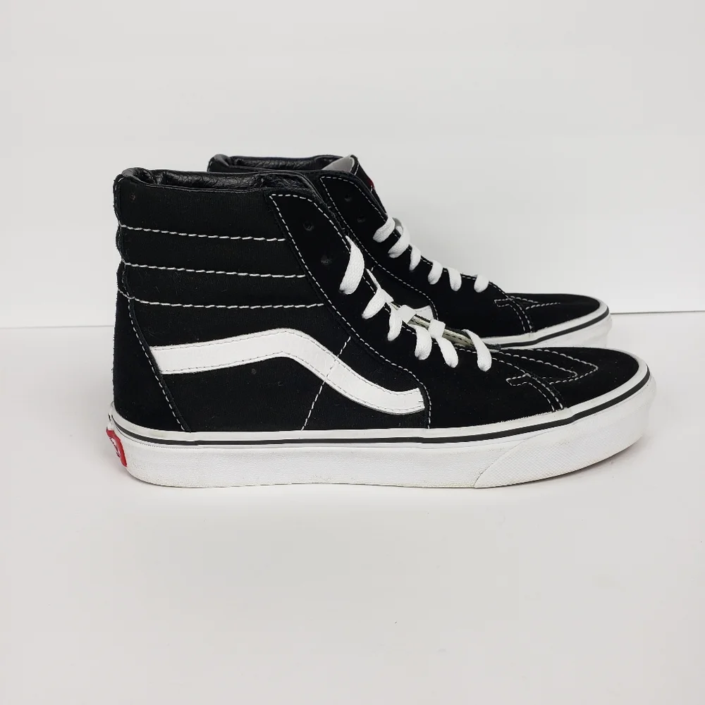 Vans Sk8-hi Black and White High Top Sneakers Womens size 7.5 or mens 6 - Picture 2 of 6